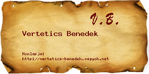 Vertetics Benedek névjegykártya