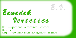 benedek vertetics business card